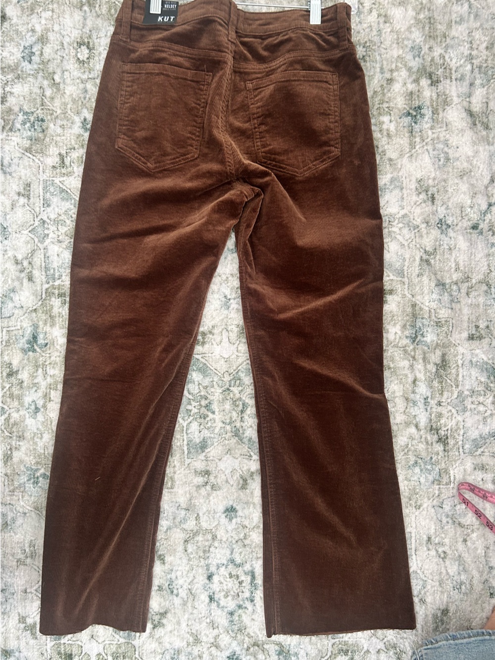 KUT from the Kloth Kelsey Ankle Flare Corduroy Pants Brown Size 6 NWT - Picture 3 of 6
